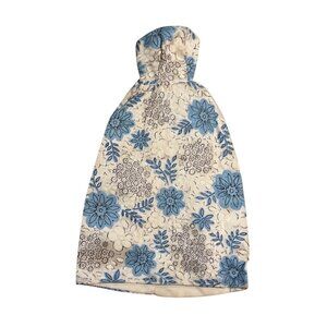 Vintage Barbie Dress Blue & White Floral Strapless Dress